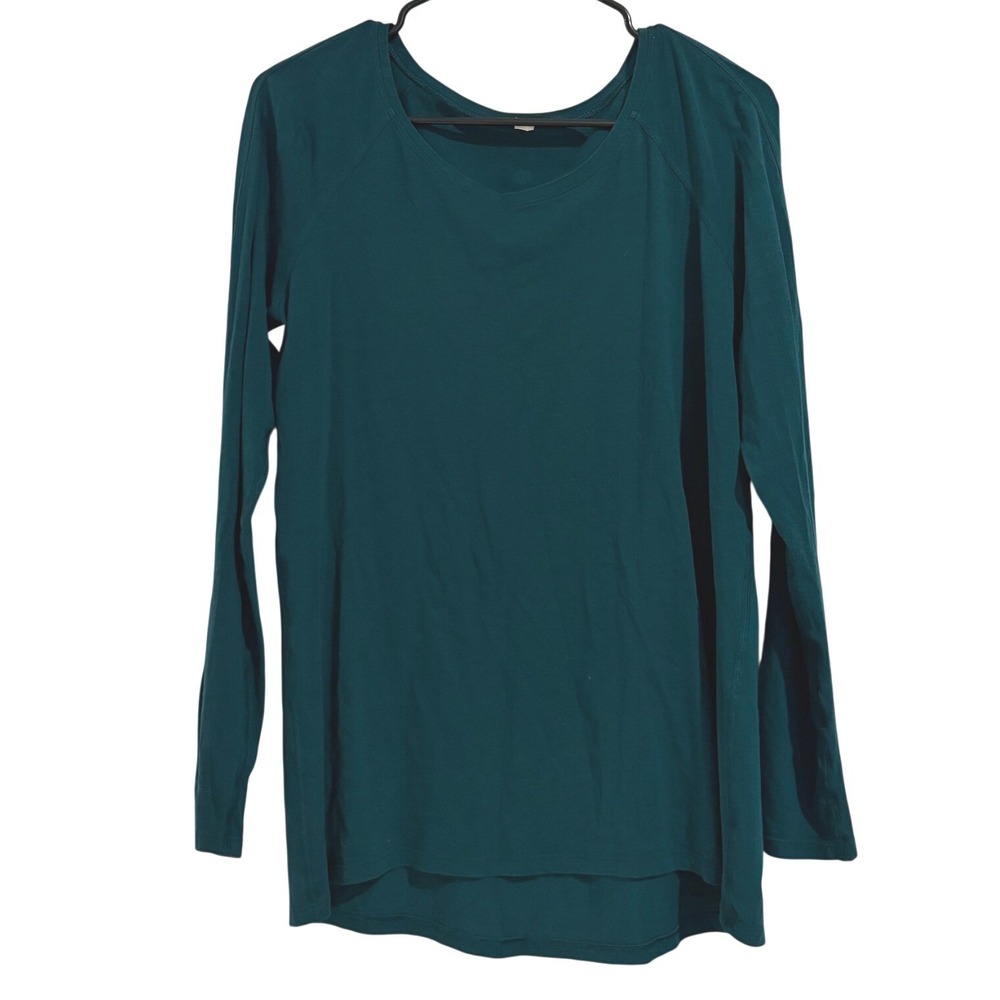 Lululemon Long Sleeve Scoop Neck Raglan Top Teal Green SIZE 10